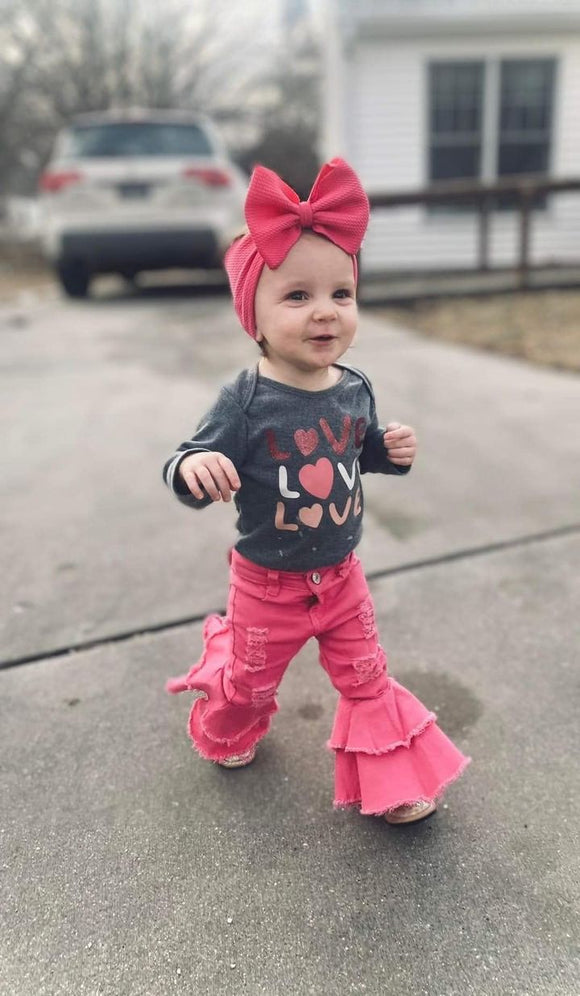 Hot Pink Distressed Bells