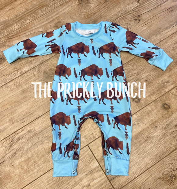 Blue Bison Romper