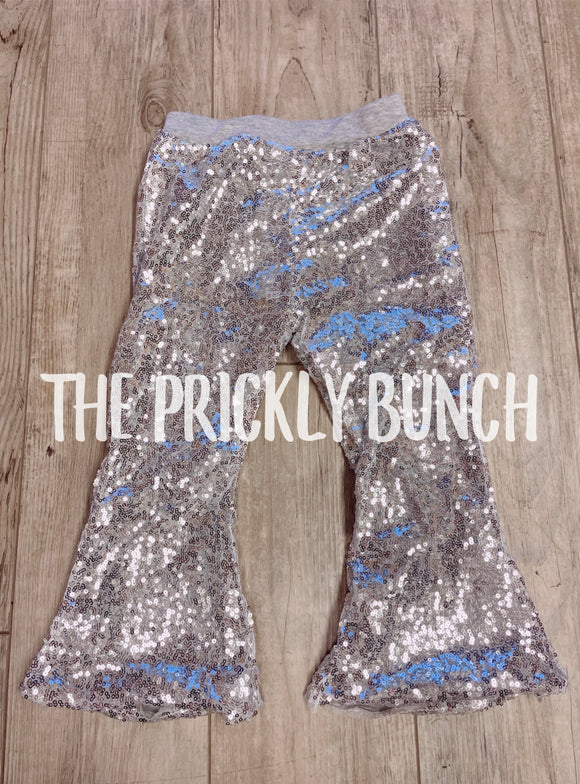 Silver Sequin Flares