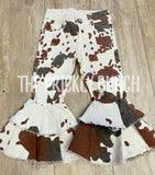 Cow Print Denim Bells