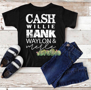 Cash Willie Hank Waylon & Merle (Youth)