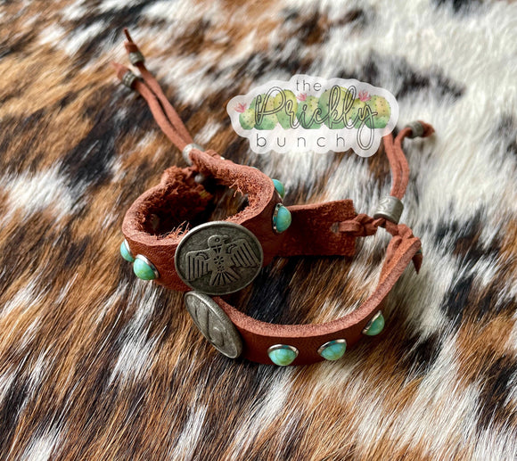 Leather Concho Bracelet