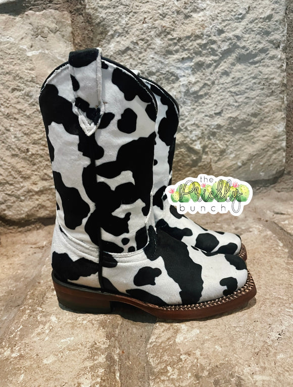 Elsie Black Cowprint Boots